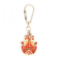 Red Heart Hamsa Hand Key Chain